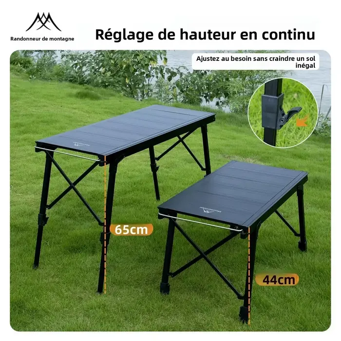 Table de camping pliante IGT, table de cuisson portable IGT pour l'extérieur, 3-5 tables, meubles de camping, table de jardin, table de pique-nique