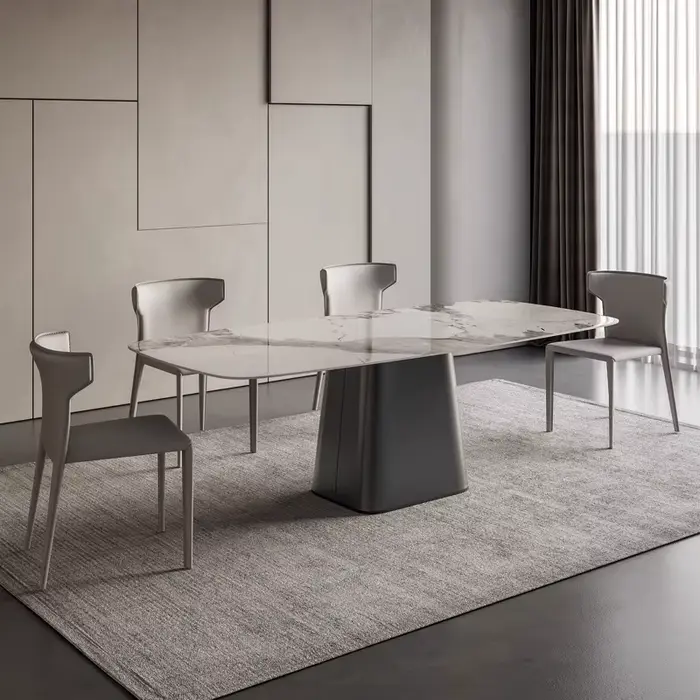 Ensemble table à manger et chaises contemporaines modernes, meubles en bois réglables pour la maison