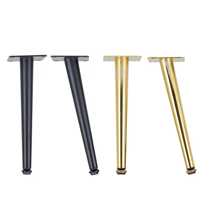 4 pièces pieds de meubles or noir pieds en métal coniques réglables pour Table canapé armoire tabour