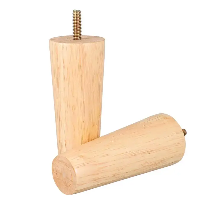 4 pièces 10/12/15CM pieds de meubles en bois massif hauteur droite robuste conique canapé-lit armoir