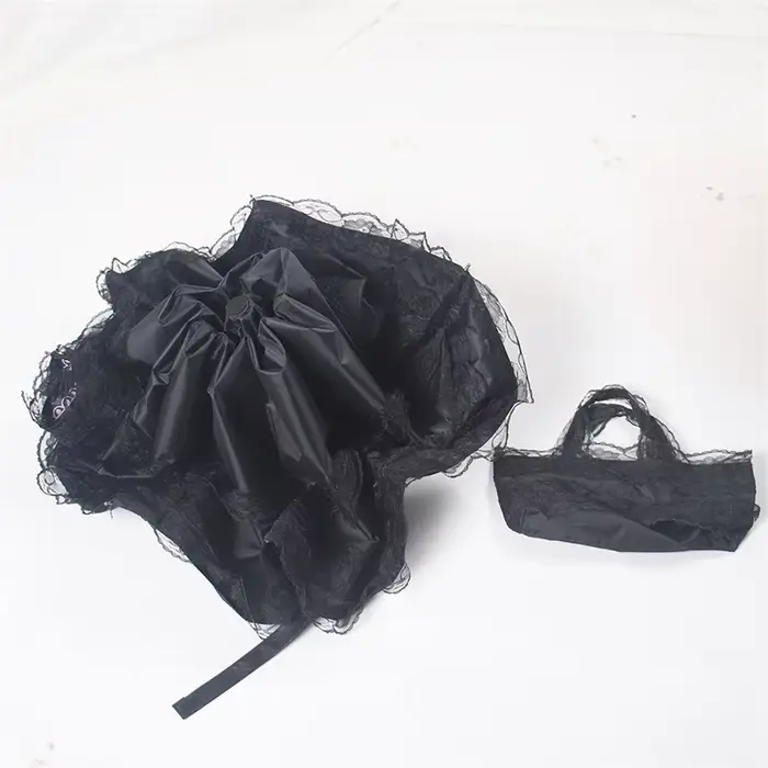 Parasol Vintage en dentelle pliable gothique Lolita parapluie dame pluie Anti-uv Protection