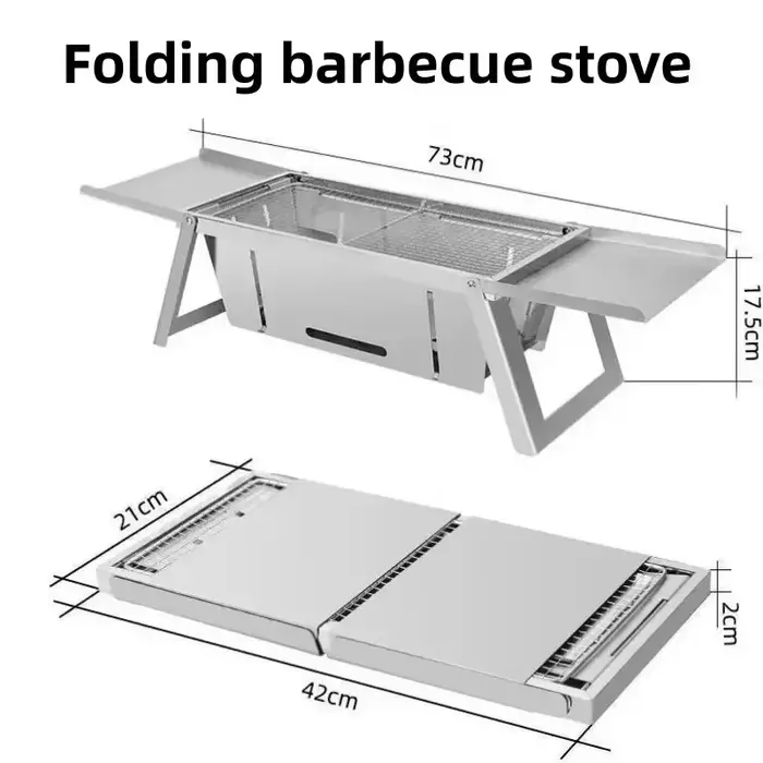 Poêle à Barbecue pliant en acier inoxydable