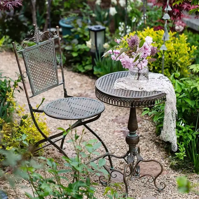 Table de jardin en fer Vintage européen