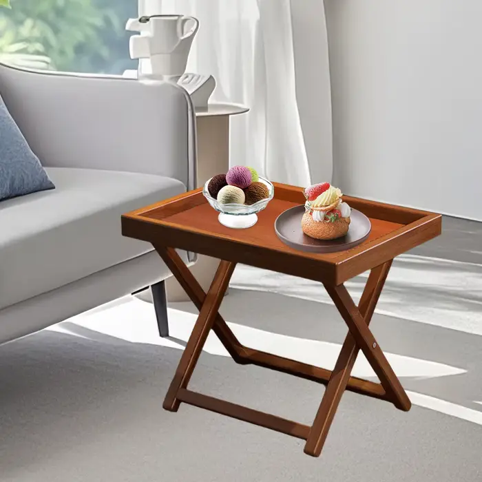 Table d'appoint pliante en bambou, Table de lit avec plateau TV Durable, petite Table d'appoint pour