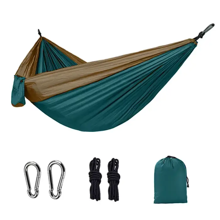 Hamac de camping portable avec attaches pour arbres et sacs de transport, équipement de camping esse