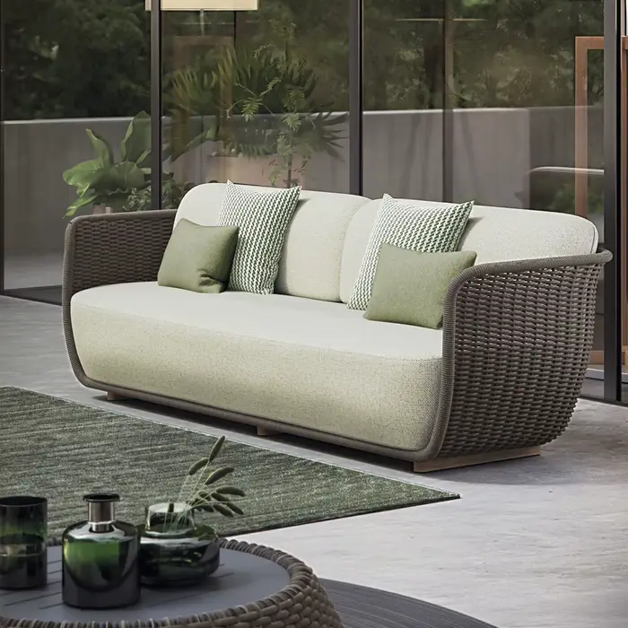 Canapés de jardin, ensembles de meubles de Patio d'extérieur en osier, Table et chaises de café impe