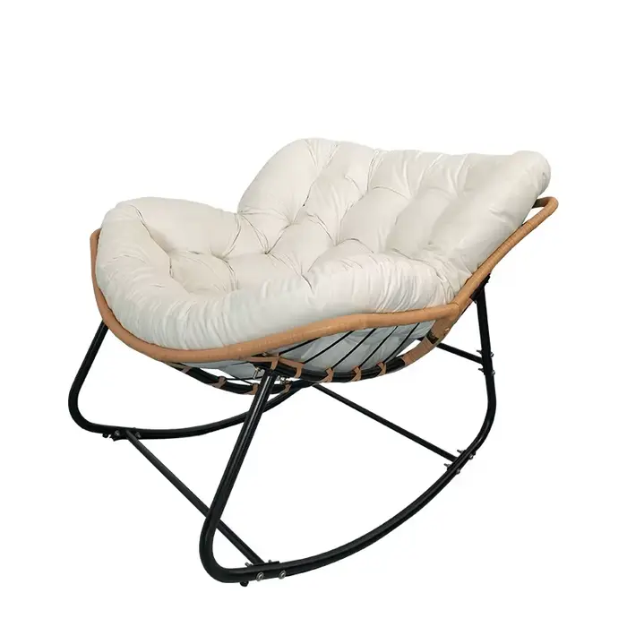 Chaise à bascule tissée en rotin PE pour adultes et enfants, fauteuil inclinable, canapé paresseux, 