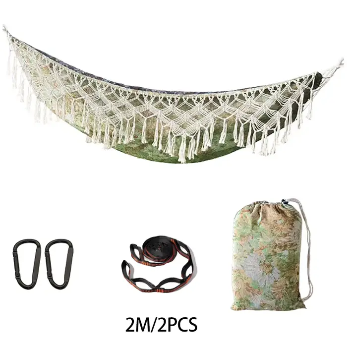 Les nouveaux hamacs à franges de style bohème, pour une ou deux personnes, conviennent au camping en