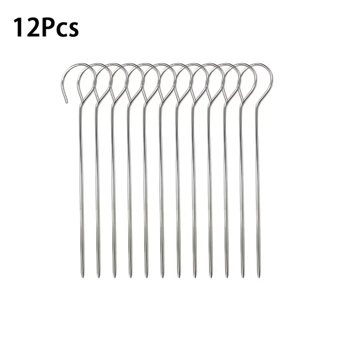 Grill de Barbecue rond Durable en acier inoxydable, avec brochettes grillées, support de brochettes