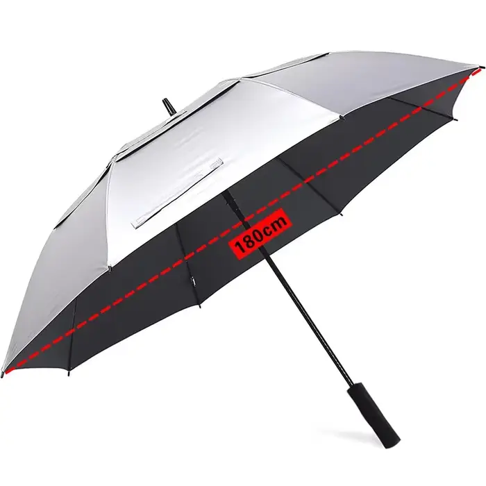 Parapluie extra large en titane argenté