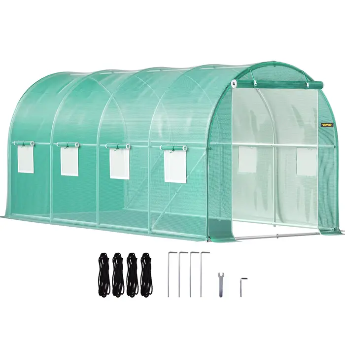SucceBuy Cadre galvanisé pour serre tunnel de marche et couverture étanche 15x7x7/10x7x7/20x10x7/12x