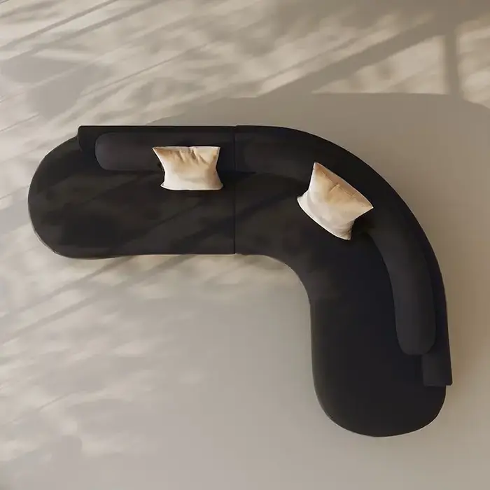 Canapé d'angle incurvé salon lumière luxe bureau zone d'assise canapé-lit confortable