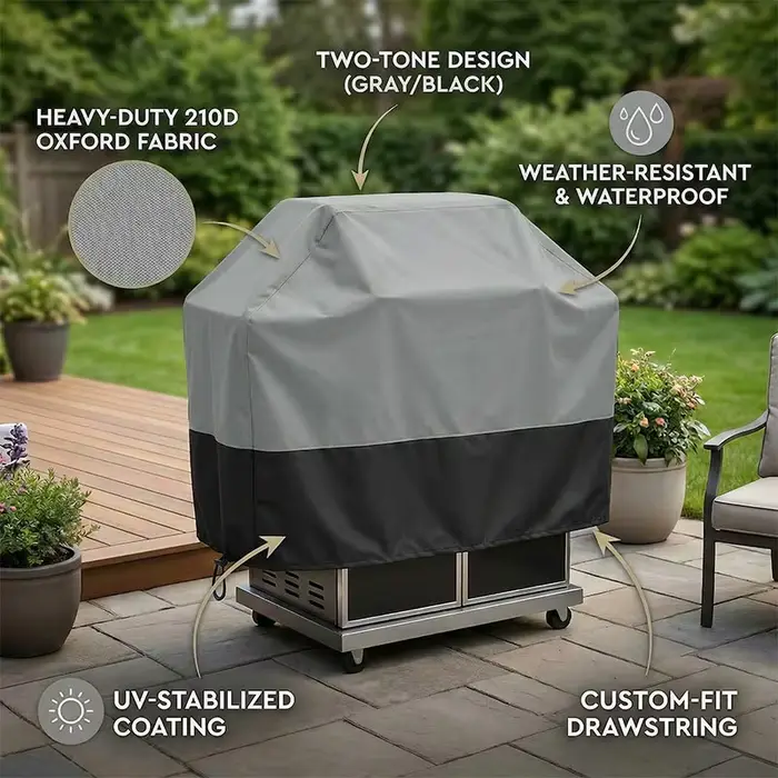 Housse de barbecue 210D 5 tailles, anti-poussière, imperméable, robuste, pour Weber, Charbroil, prot