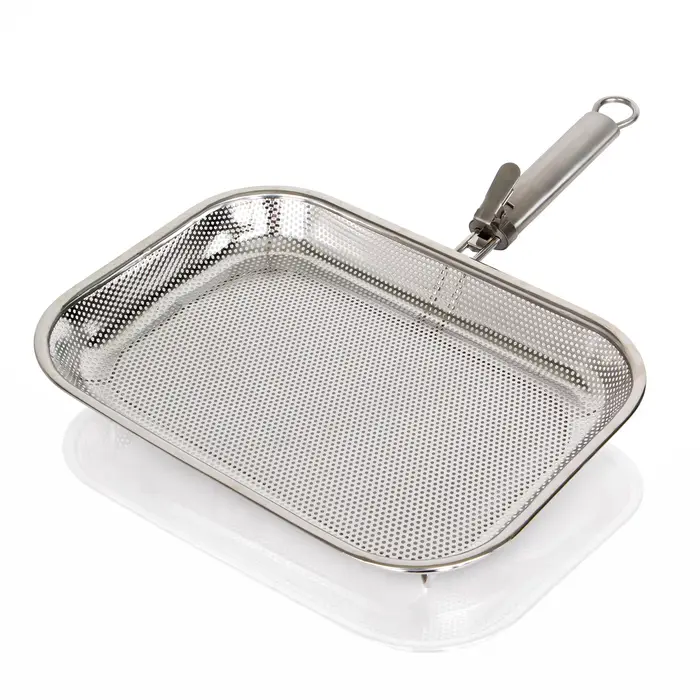 tastyWay Panier de cuisson carré perforé en acier inoxydable pour barbecue, plaque de cuisson, plate
