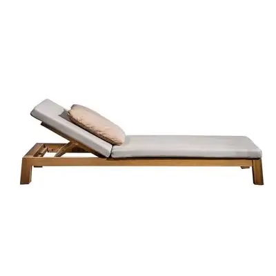 Chaise longue extérieure en bois de conception moderne chaise de plage Durable pour la piscine de ja