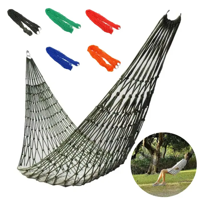 1/3/5 pièces Portable jardin extérieur épaissi Nylon corde hamac intérieur maille hamac Portable Sim