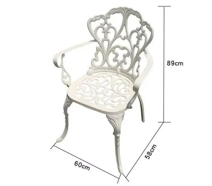Tables et chaises en aluminium moulé pour l'extérieur, meubles de terrasse d'hôtel, table ronde en m