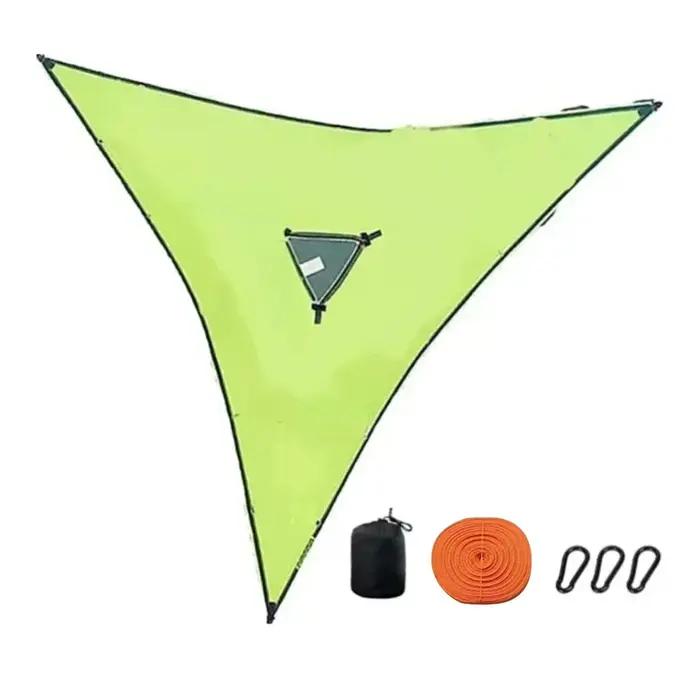 Hamac triangulaire multi-personnes pour l'extérieur, pliable, avec filet en maille, robuste, pour le