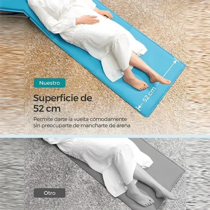 Chaise longue de plage pliable avec fonction inclinable