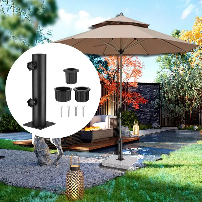 Support de base de parasol en acier robuste avec pince de fixation de rechange pour quais, pelouses,