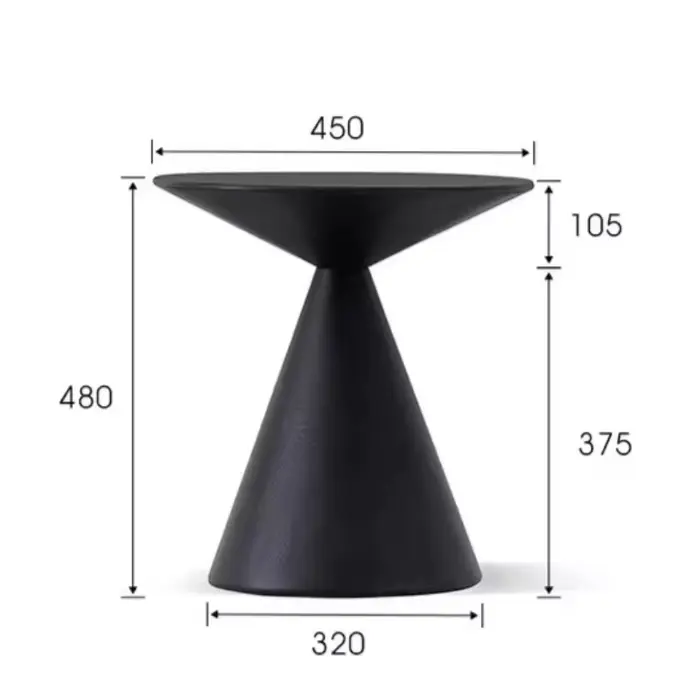 Table d'appoint d'angle noire ronde