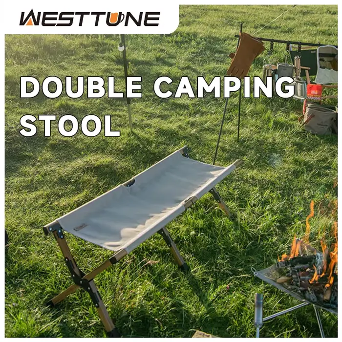 WESTTUNE tabouret Long d'extérieur Portable Camping chaise pour deux personnes pliant Double siège e