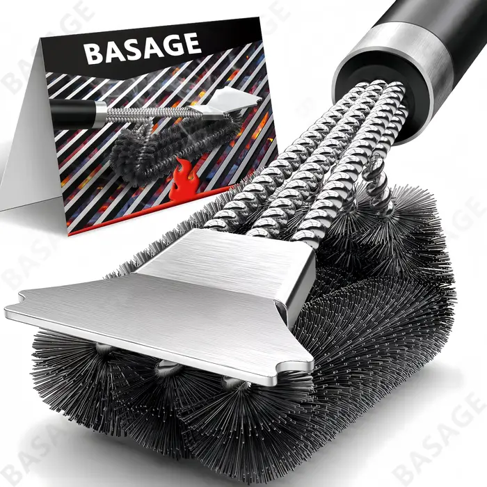 Brosse de nettoyage pour Barbecue, outil de nettoyage, accessoires de gril, poils en acier inoxydabl