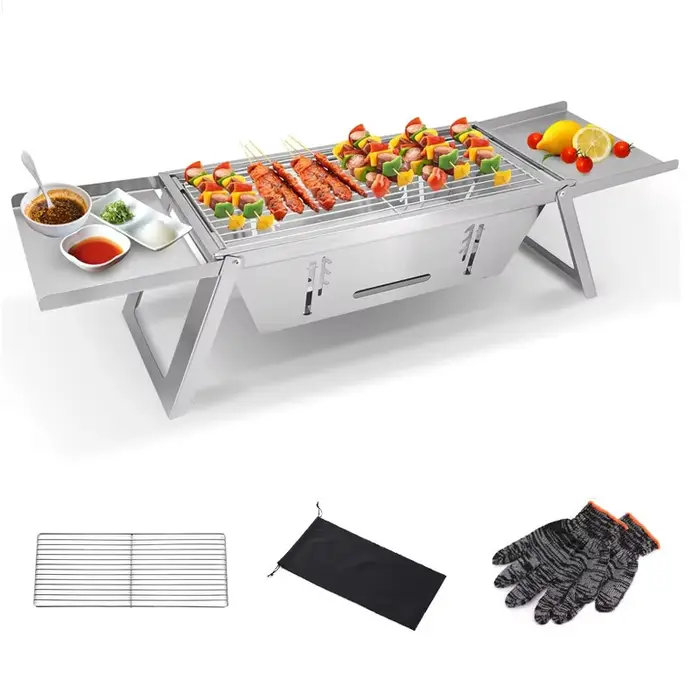 Petit Barbecue Portable Pliable en Acier Inoxydable