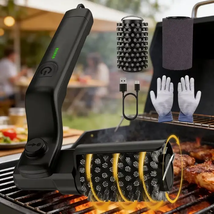 Brosse électrique pour nettoyer les grilles de barbecue