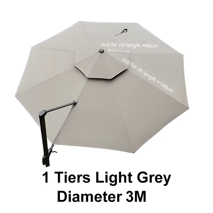 Tissu de rechange 3M/3.5M pour parasol romain, housse de parasol d'extérieur imperméable pour l'été,