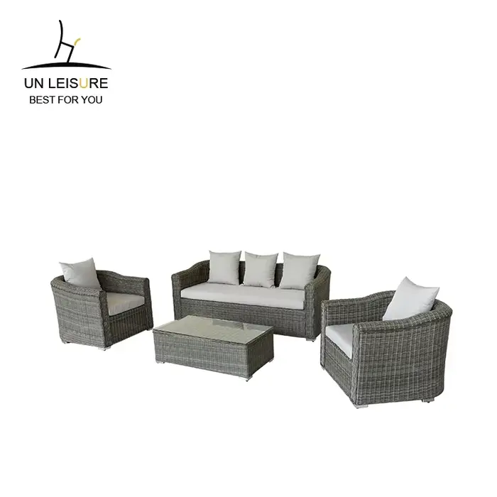 Ensemble de canapés de jardin RATTAN gris clair