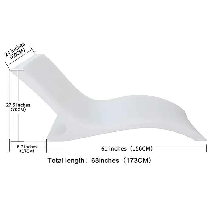 Mobilier de plage d'hôtel de jardin, chaise de piscine blanche, chaise longue d'extérieur résistante
