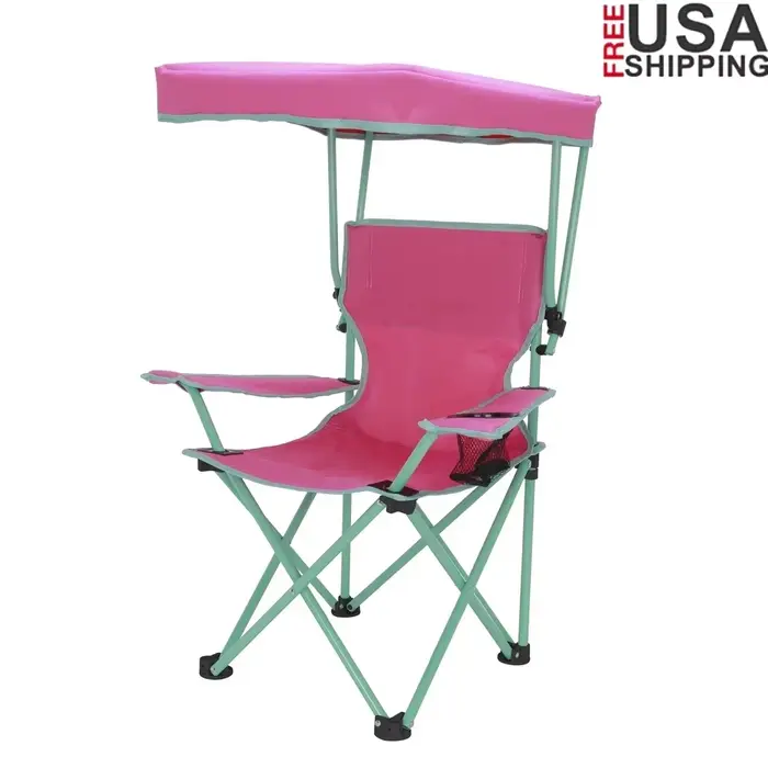 Chaise de camping à baldaquin pour enfants, serrure de sécurité, chaise d'extérieur Portable avec au