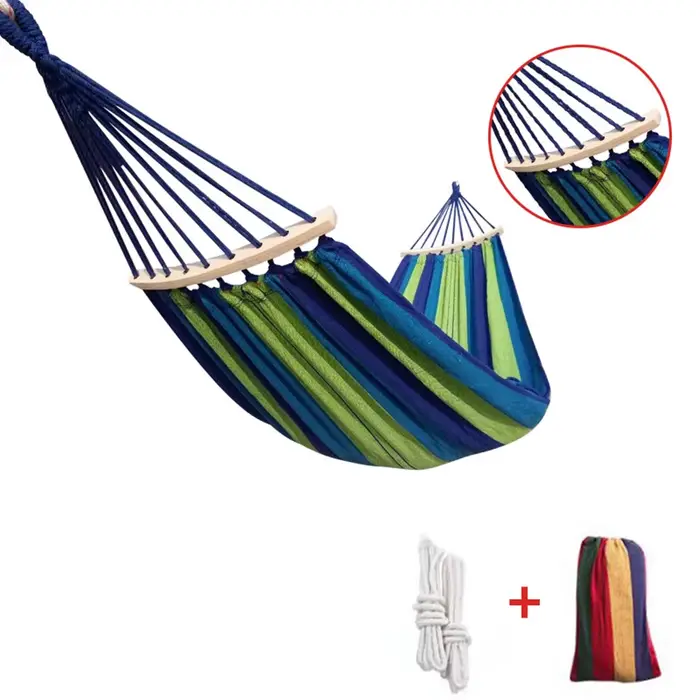 Hamac Double, hamac Portable en coton avec sac de transport, Camping parfait, Patio extérieur/intéri