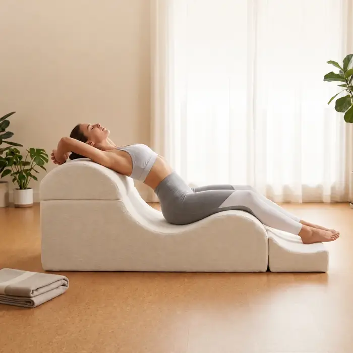 Chaise longue convertible multifonctionnelle, canapé inclinable, banc pliant de chevet, idéale pour la relaxation et le yoga dans la chambre à coucher