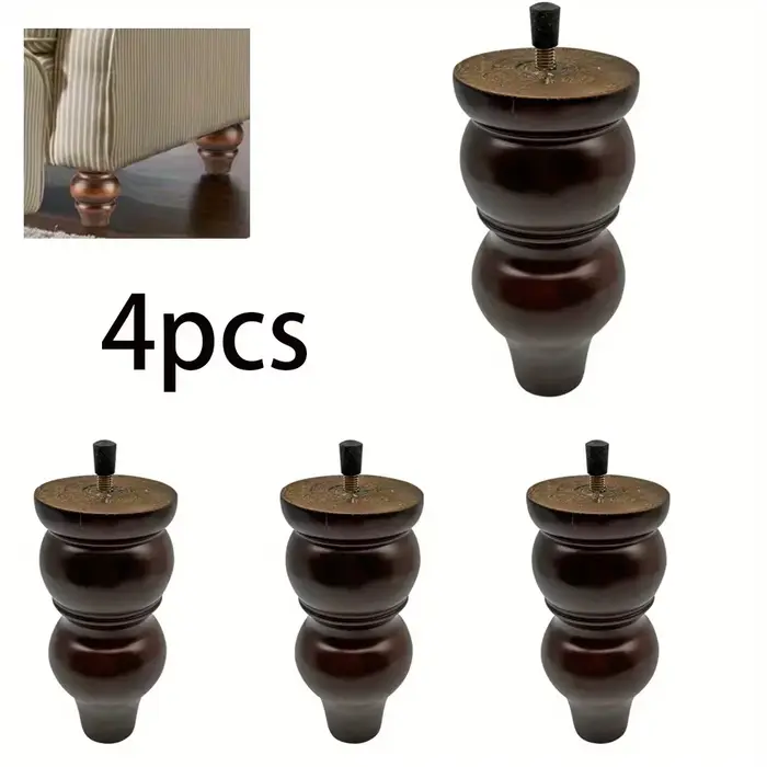 Pieds de Meubles en Bois Massif de Style Européen, Raccords de Remplacement pour Table Basse, Meuble