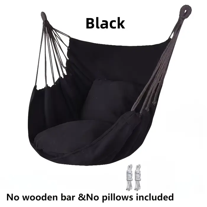 Fauteuil hamac suspendu confortable et portable 2-en-1 en tissu rayé durable – Indispensable pour le camping, le jardin et la détente