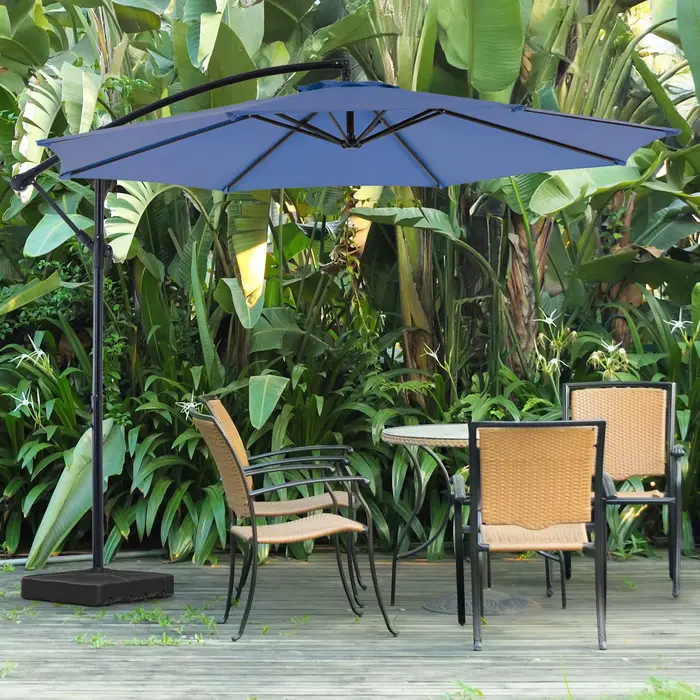 JHK 10FT Parasol de patio extérieur suspendu en porte-à-faux avec réglage facile de l'inclinaison Pr