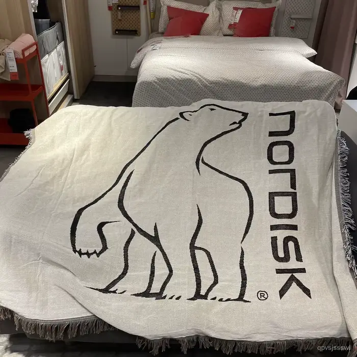 Nordisk couverture Camping pique-nique en plein air jeter couverture ours blanc couvertures pour lit