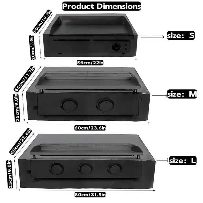 Housse de protection multi-tailles pour grilles de 17 à 35 pouces, housse de barbecue robuste en polyester 210D pour barbecue à gaz à surface plate