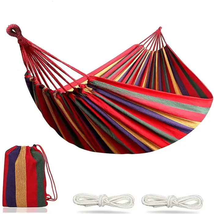 2025 simple large toile épaisse hamac Camping en plein air sac à dos loisirs balançoire Portable lit