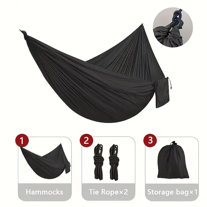 1 ensemble de hamacs avec sangles et sac de rangement, adaptés aux pique-niques à la plage, à la ran