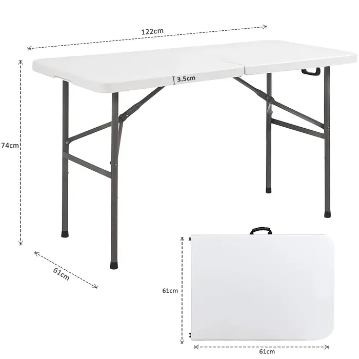Table à manger de jardin pliable et Portable de 4/6 pieds, table pliante robuste pour salle à manger