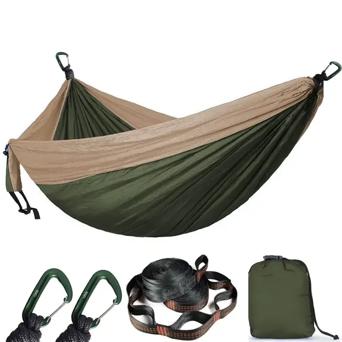 Hamac de Parachute Double pour 2 Personnes avec Sangles – Idéal pour le Camping, la Survie, le Jardi