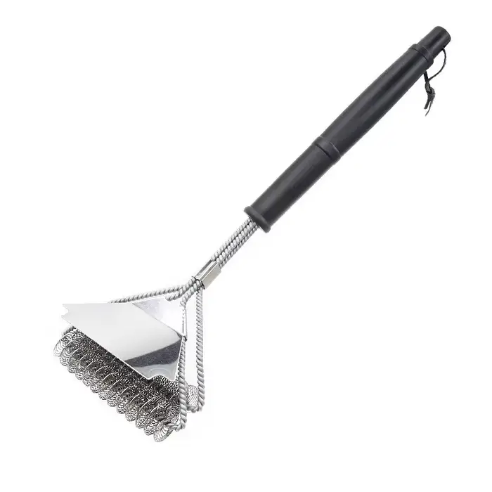 Grattoir en acier inoxydable pour barbecue T1, brosse de gril sûre, outil de livres, poils rounommée