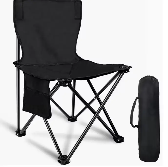 Chaise de camping pliable avec accoudoirs, chaise de jardin portable avec appui-tête amovible, chais