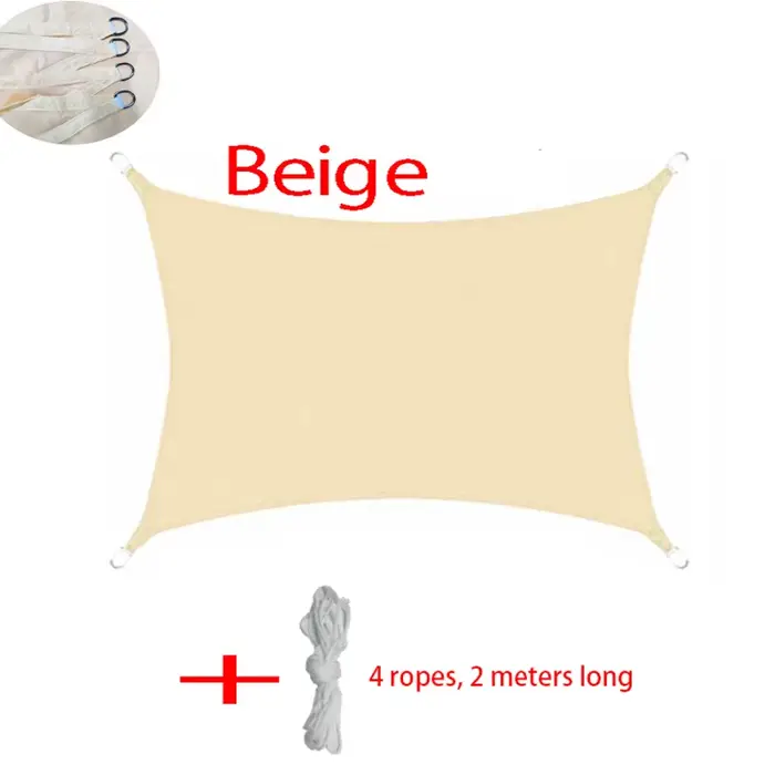 Voile d'ombrage rectangulaire imperméable pour extérieur, jardin, terrasse, voiture, piscine - Prote