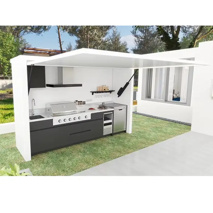 Cuisine extérieure modulaire en acier inoxydable personnalisée, imperméable, durable, facile à assem