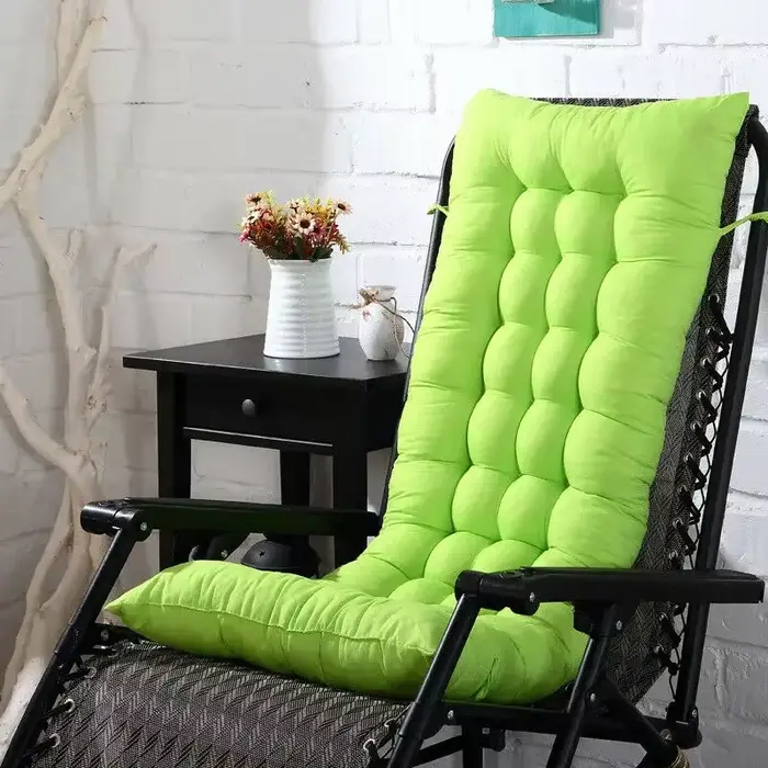 Chaise longue à bascule de jardin extérieur 110cm x 40cm, coussin de siège à dossier haut, coussin d