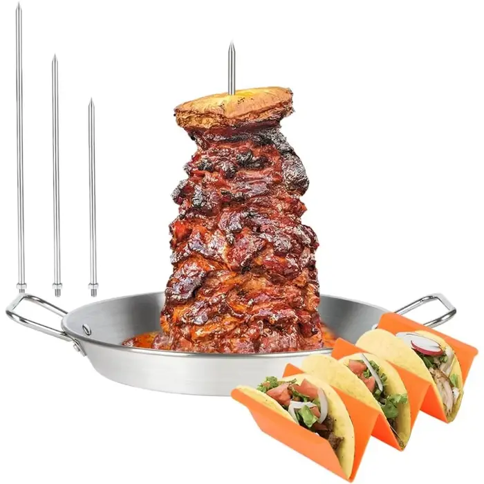 Support de brochette de rôtissoire à broche verticale en acier inoxydable